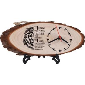 Christian Gifts,Wooden Clock,Desktop Clock,Wooden Silent Wall Clock,Religious Gifts Inspirational Gifts Bible Verse Gifts Birthday Gifts (Jeremiah 29:11)