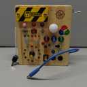 Busy Board, Montessori Toys for 1-3 Year Old Boys & Girls, Travel Educational Learning Activities for Toddlers, Sensory Toy for Kids with Autism (Busy Board v5)