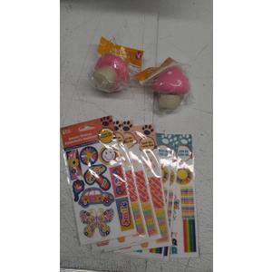 Set of 2 Pink Mushroom Fidget Toys, Pack of 7 Fidget stickers