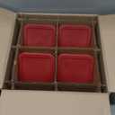 Anchor Hocking SnugFitTM Rectangular Food Storage Containers with Lids (4-Piece, 3-cup, Red, oven-safe)