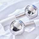 Pfefe 360 Rotating Ice Globes for Face & Eyes, Unbreakable Stainless Steel Cryo Sticks for Beauty Routines, Facials Cold Roller Colling Globes for Puffiness, Wrinkles, Dark Circles, Headaches