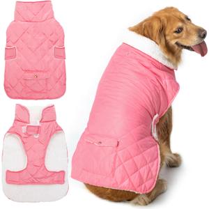 ORZECHKO Dog Winter Coat - Windproof Fleece Warm Thick Dog Jacket Clothes for Cold Weather - Pink Pet Vest Coat Outfits for Small Medium Large Dogs - Indoor & Outdoor Use (XX-Large)