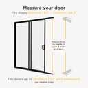 Hakuna Pets V2 Patio Pet Door Screen Insert Panel for Sliding Doors, Fits Door Track Min Ht 55.12" to Max Ht 84.25", UV Resistant Mesh, Locking Magnetic Dog Door, Easy Install and Removal,Small,Silver