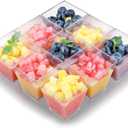 Jnnzzggu 50Pcs Square Mini Plastic Dessert Cups,3.5Oz Clear Plastic Parfait Appetizer Cup for Desserts,Appetizers,Ice Cream