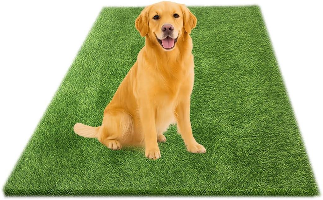 Artificial Grass, Reusable Dog Training Mat Large Size - 3 X 5FT Fake Grass Turf with Drainage Holes for Outdoor Indoor, Porch, Patio, Balcony (Thickness1.35inch) (3'3" x 4'11" (Rectangular))
