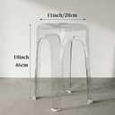 Clear Acrylic Bar Stools Set of 2, Modern Backless Counter Stool, Transparent Stackable Dining Stool for Kitchen Island Dining Room Restaurant, 18'' High, Clear
