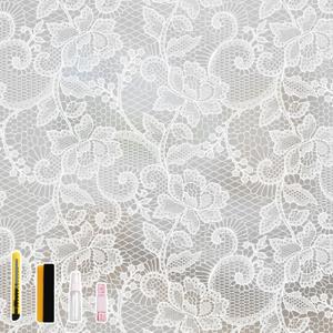 NINETREX Window Privacy Film, Frosted White Lace Window Cling, 23.6"x157.4"