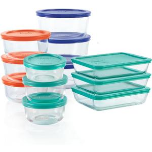 Pyrex Simply Store (12Pack) Glass Food Storage Containers Set, (1, 2, & 3 Cup) Meal Prep Containers with Plastic BPAFree Lids, Dishwasher & Microwave Safe