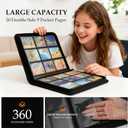 Trading Card Binder 9 Pocket - Premium Card Collection Binder for 360 Cards, Durable Side-Loading Card Album with Zipper, Perfect for TCG, MTG, and Sports Cards, Green