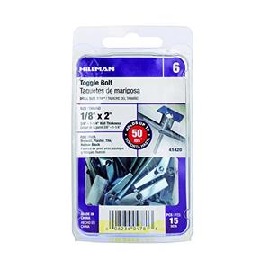 Hillman 1/8 in. Dia. x 2 in. L Round Steel Toggle Bolt 15 pk