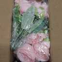 Mkono Peonies Artificial Flowers, Small Silk Flowers for Home Decor Indoor Fake Bouquet Faux Floral Arrangements Dining Table Centerpieces for Kitchen Bridal Wedding Party Decor Pink