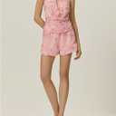 WDIRARA Women's Floral Sparkly Sequin Draped Halter Top Sexy Cut Out Backless Sleeveless Top (Pink, L)