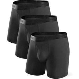 DAVID ARCHY Mens Underwear Ultra Soft Micro Modal Support Pouch Trunks Moisture Wicking Boxer Briefs for Men 3 or 4 Packs (Medium)