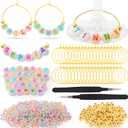 60 Sets DIY Glass Charms 780 Letter Beads 120 Gold Beads 60 Charm Rings 2 Tweezers, Drink Identifier Charms Glass Marker Tags for Wedding Cocktail Bachelorette Party Decoration (Luminous)