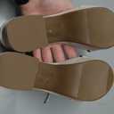 LAURMOSA High Heels for Kids Sandals Big Girls Dress Shoes Flower Girl Shoes for Wedding Party Pageant Round Open Toe Ankle Strap Dress Sandals Platform Heels Chunky Pumps for Little Big Kids (Beige) 2