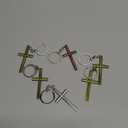 PH PandaHall 6 pcs  Cross Keychains 2.6 Inch Pocket Crosses Jesus Keyrings Christian Key Chains for Nativity Party Baptism Favors Sister Gifts Metal Decorative Bible Key Charms