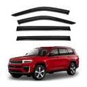 Canvcle Grand Cherokee L Rain Guards - Window Visors for Jeep Grand Cherokee L 2021-2025 2026, Outside-Mount Tape-On Side Window Wind Deflectors for Grand Cherokee L Accessories, Vent Visors 4PCS
