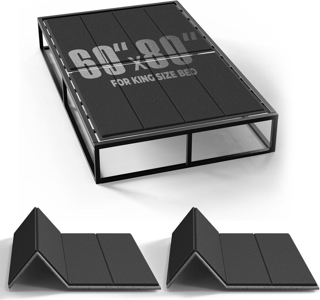 Imperius Folding Spring Box, Bunkie Board,10MM, Bed Support Flat Noodles, Queen Size 60x80'' Light and Thin, Breathable, Noise Minimizing, Moisture Resistant  Bunkie boards