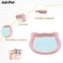 Ceramic Cat Head Shaped Pet Bowl Pink and Blue Food and Water Dish for Cats and Small Dogs, Easy to Clean and Durable, Minimalist Design