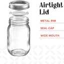 [6 Pack] 32 oz. Wide-Mouth Glass Mason Jars with Metal Airtight Lids and Bands 1 quart Large for Canning, Preserving, & Meal Prep