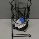 Toilet Paper Holder Stand with Shelf, Free Standing Tissue Roll Storage Rack with Dispenser for Bathroom, Black (23.6'')