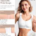 BRABIC Zip Front Closure Everyday Bra for Women Post Surgery Compression Support with Adjustable Straps Wirefree (White, 3XL)