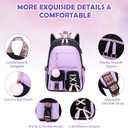 ACESAK Backpacks for Girls, Girls Backpack with Lunch Box and Pencil Case for Teen Kids Elementary Middle High School College Student, Children School Backpack Bookbag with USB Charging Port (Purple)