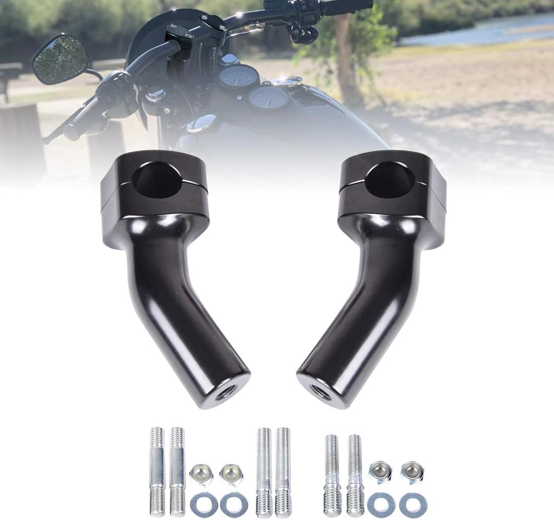 Goldfire 4" Harley Pullback Handlebar Risers Clamp for 1" Handlebar, Universal Fit for Shadow 750 Vulcan 900 Road Star XV1700 Harley Dyna Sportster Softail, 4 Inches Motorcycle Riser Kit (Black)