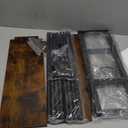 Meangood Spice Rack Shelf for Kitchen Stove, Over the Stove Shelf with 4 Hooks Extra Storage Countertop, Rustic Wood & Solid Metal Commbined Stove Shelf for Storage Seasoning, Easy to Assemble