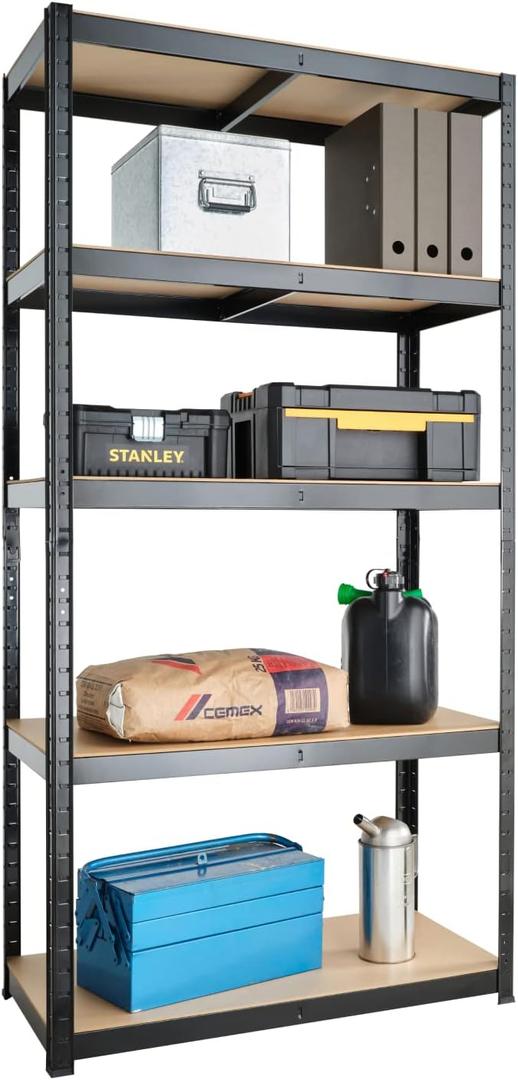 59 x 30 x 12 inches, Black 5 Tier (200LB Per Shelf), 2000LB Capacity Garage Shed Storage Shelving Units