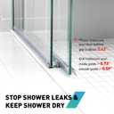 Sliding Shower Door Bottom Seal, 2 PCS 1/2" x 36" Sliding Shower Door Sweep for 1/2 Inch Glass, Frameless Glass Door Seal Strip Stop Shower Leaks and Create a Water Barrier