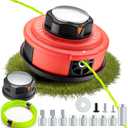 Upgraded Weed Eater Head with Steel Knob,Easy Feed Trimmer Head Weed Wacker Head for Echo,Stihl,Dewalt,String Trimmer Replacement Head with 12ft 095" Trimmer Line,11 Adapts,Simple Tap& Go (Orange)