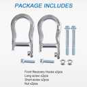 Front Recovery Tow Hooks Replacement for 2007-2019 Chevy Silverado GMC Sierra 1500 in Chrome Replace 84072462