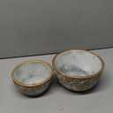 Sungmor Cement Planter Succulent Pots, Set of 2 Concrete Cactus Plant Pot with Drainage Hole, Embossed Design Flower Pot for Home Office Decor, 5.9" & 7.5" Indoor Outdoor Plants Container