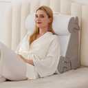 4PCS Wedge Pillow Set for After Surgery, Back Pillow for Bed Sitting up, 9&12inch Adjustable Memory Foam Bed Wedges, Pillow Wedge for Acid Reflux, Back Pain Relief, Snoring, White/Grey