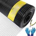 Black Hardware Cloth 1/2inch 36'' x 50' 19Gauge PVC Wire Mesh Roll Welded Wire Fence Roll Snake Fence Rabbit Cages Rodent Wire Chicken Wire Fencing Gopher Wire Cloth Black Chicken Wire