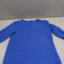 Women's 3/4 Sleeve Shirts V Neck Summer Tops Casual Tunics Tops Basic Tees Blouse Loose Fit (Blue)