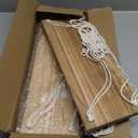 Mkono Macrame Hanging Shelves Boho Wall Decor Set of 2 Rustic Wood Floating Storage Shelf for Bedroom Bathroom Living Room Nursery Dorm Room, Display Shelving for Hanging Plants Photos (White)