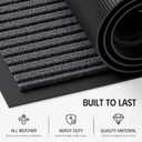 Large Commercial Door Mat, 4' x 8' Front Door Mat Outside Entrance, Low Profile Easy Clean Welcome Mat Indoor Outdoor, Absorbs Moisture and Dirt, Non-Slip Backing Heavy Duty Outdoor Mat, Grey