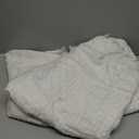 100% Acrylic Decorative Knitted Throw Blanket with Fringes for Bed, Couch, Chairs, Small, Lightweight, Soft, Cozy, Waffle Textured Blanket, Suitable for Spring, Summer, Ivory, 50"x60"