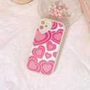 Lovmooful Compatible for iPhone 12 Case Cute Heart with Love Lens Bumper Protector for Girls Women Soft TPU Shockproof Protective Girly for iPhone 12-Pink Heart