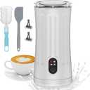 Milk Frother, 4-in-1 Milk Steamer and Frother, 8.1oz/240ml Automatic Warm and Cold Foam Maker, Auto Shut-Off Frother for Coffee, Latte, Cappuccino, Macchiato(White)
