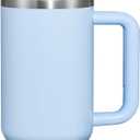 40 oz Tumbler with Handle and Straw Lid,Insulated Reusable Stainless Steel Water Bottle Travel MugCupholder Friendly Double Wall Vacuum Sealed Cup (Sky Blue)
