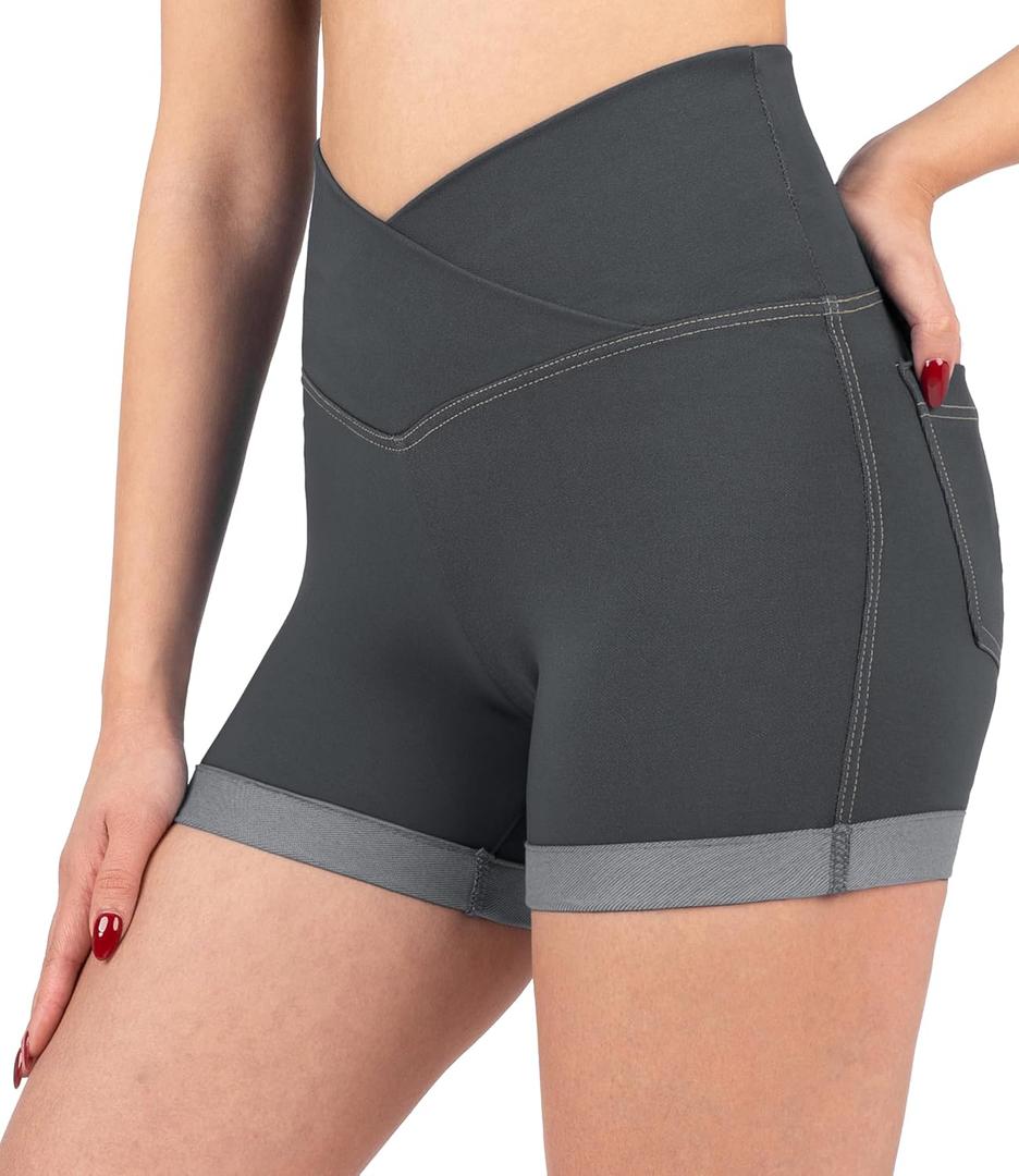 NirJEANS Women's Short Jeggings - Sexy Jeans Shorts for Women, High Waisted Crossover Women's Jeggings Booty Shorts for Women (4)