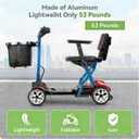 (2026 Upgrade) Lightweight Mobility Scooter for Seniors & Adults, Folding Mobility Scooters, Light Weight 24.8 Miles Trave Foldable 4 Wheeler, Removable Lithium Battery, 300lb Capacity-Gloss Red