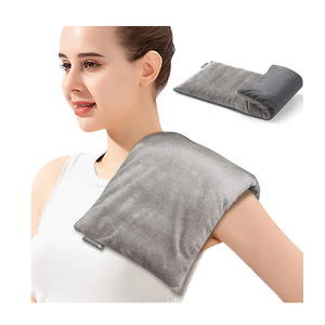Heating pad Microwavable with Washable Cover 6 * 12" Microwave Moist Heat Pad for Neck Shoulder, Cramps, Back Pain Relief, Warm Compress Rice Bean Bag Hot Pack for Muscles, Joints, Grey/light grey 2 pack
