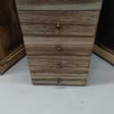 Meangood Jewelry Box Wood for Women, 5-Layer Large Organizer Box with Mirror & 4 Drawers for Rings, Earrings, Necklaces, Vintage Style, Torched Wood