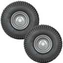 2 PCS Autocessking 15x6.00-6 Tire and Wheel Assembly Front Tires Compatible with Craftsman Riding Mowers Lawn Tractors, 3" centered Hub, 3/4" Bushing