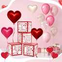 4 Pcs Valentines Day Balloon Box Valentines Day LOVE Balloon Box School Party Decorations Balloons Boxes for School Classroom Bedroom Preschool Party Decorations