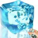 Squishy Stress Cube, Stress Ball for Adults Squishies Stress Relief, Fidget Cube Sugar Ball, Sensory Fidgets Toy for Birthday, Christmas, Office, Stocking Stuffer Gift (Snowflakes)